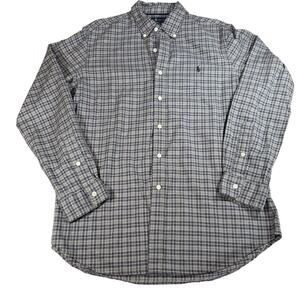 Ralph Lauren mens Classic fit gray plaid button down. Size L. preppy, office